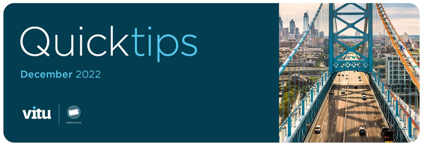 Vitu PA QuickTips, December 2022