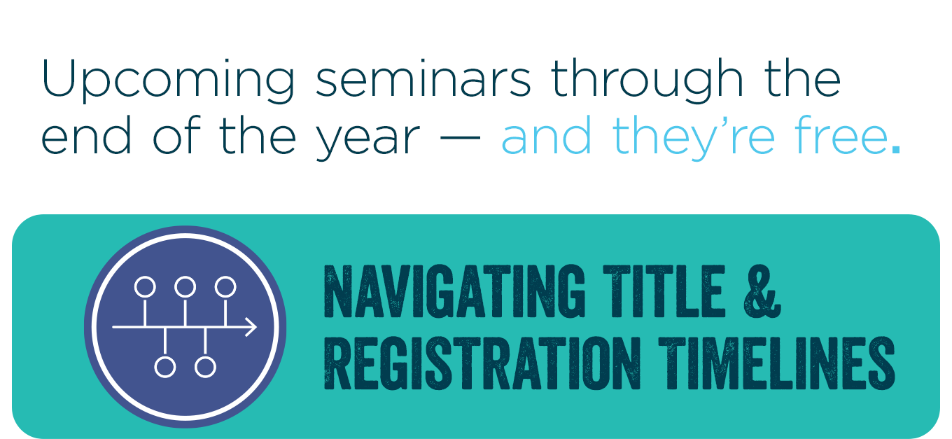 Upcoming seminars through the end of the year — and they’re free.