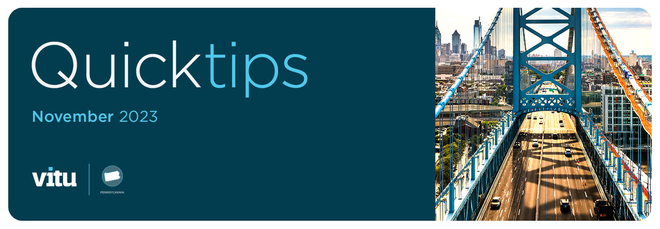 November 2023 Vitu Quick Tips