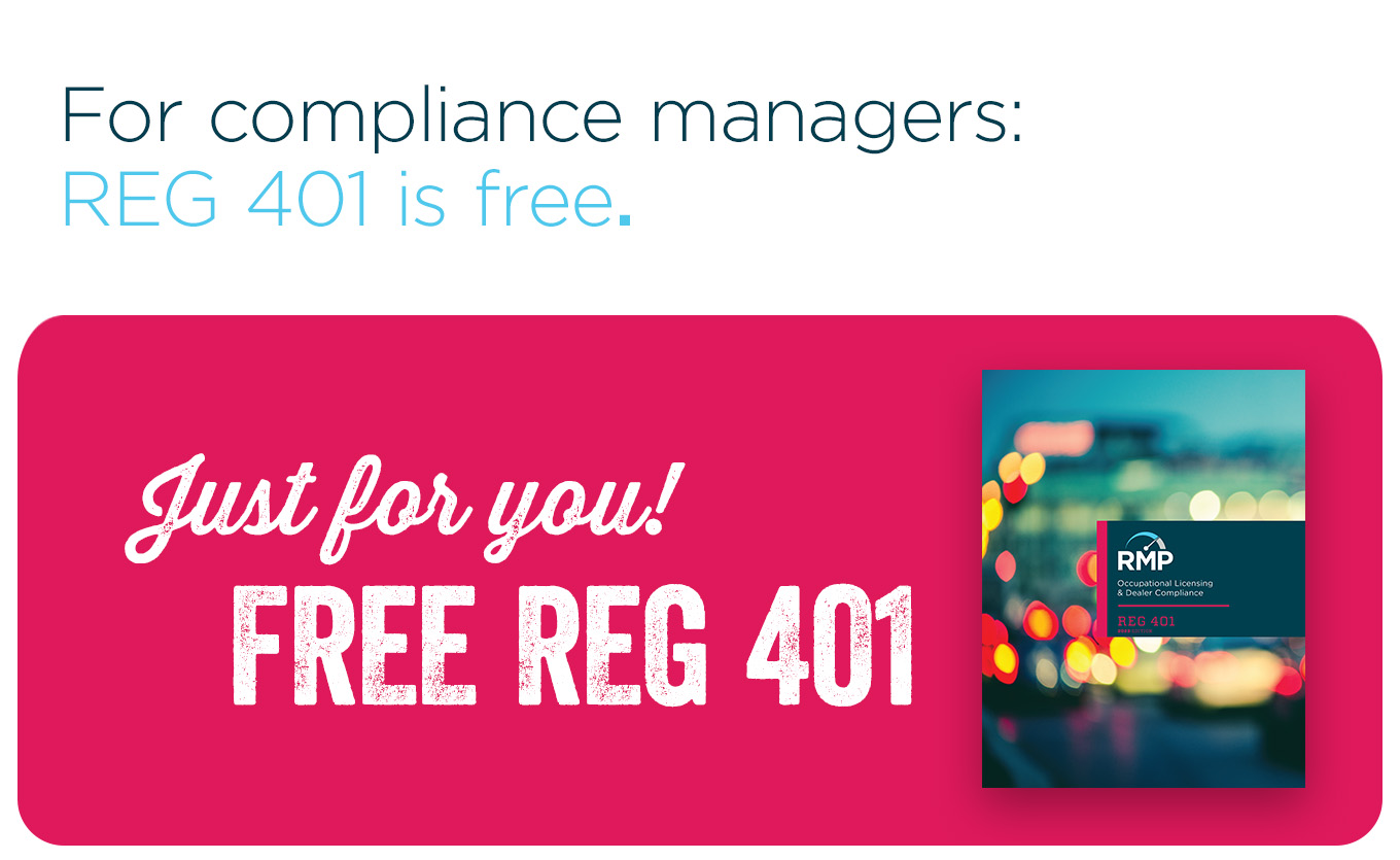 For compliance managers: REG 401 is free.