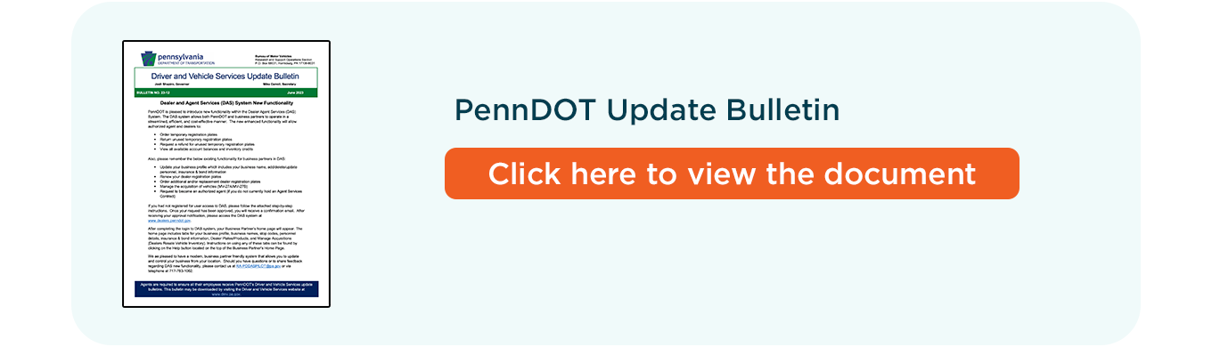 PennDOT Update Bulletin