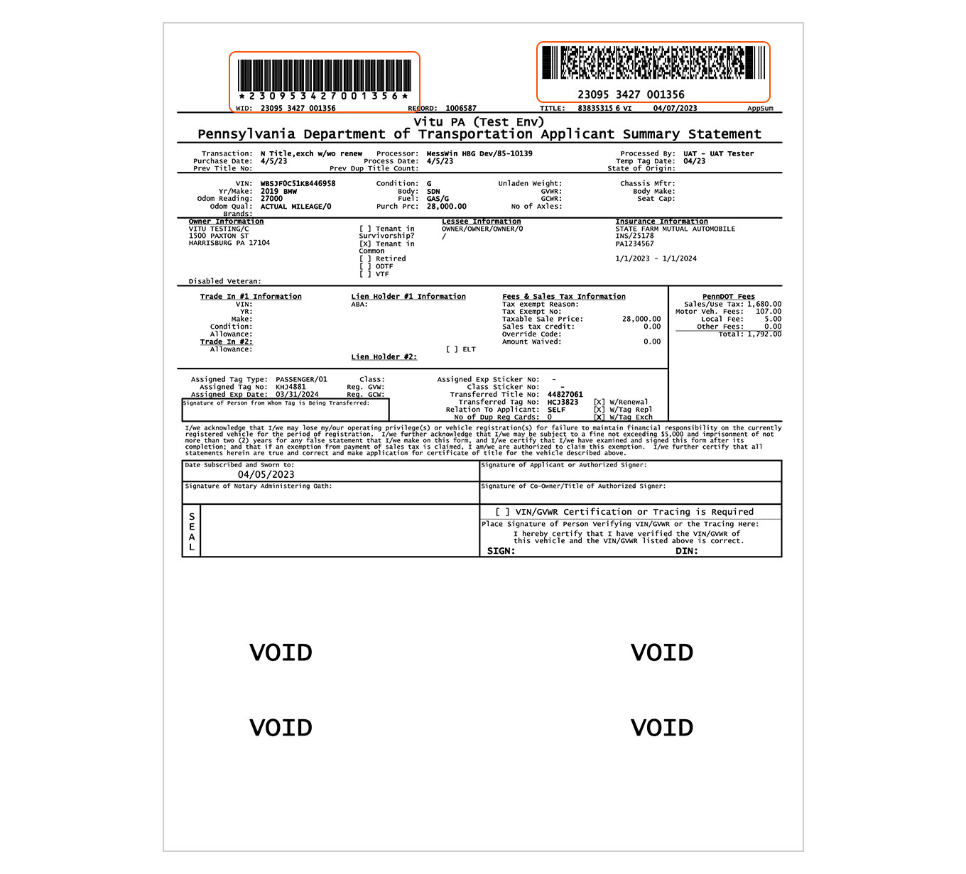 Sample Applicant Summary Statement