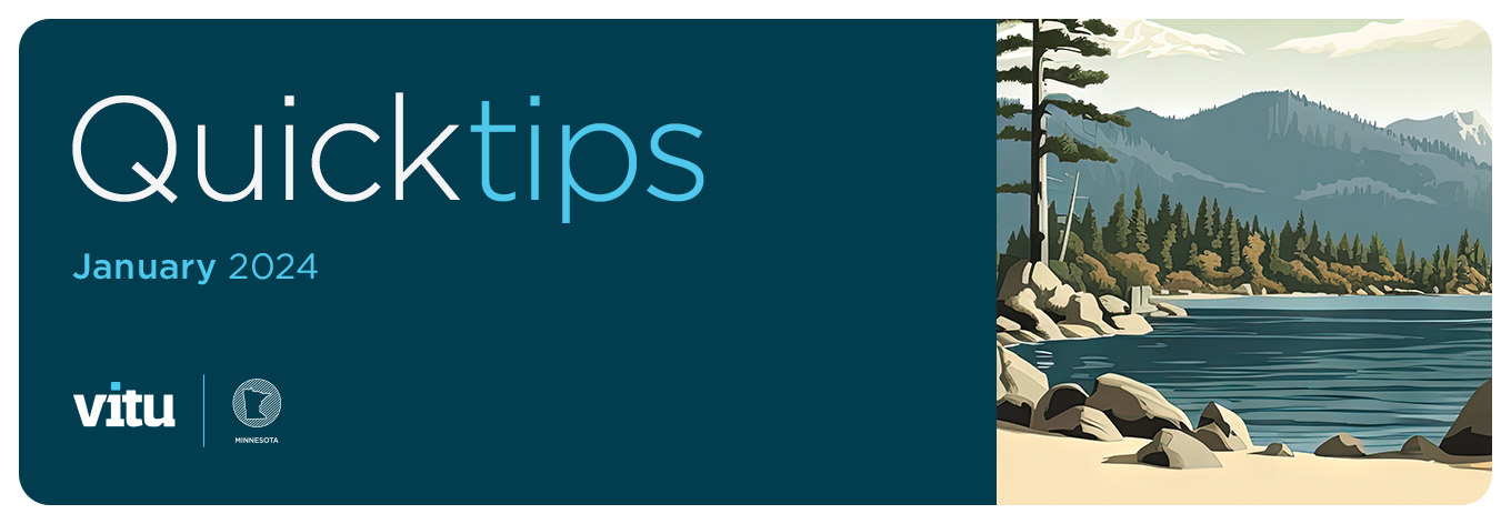January 2024 Vitu Quick Tips