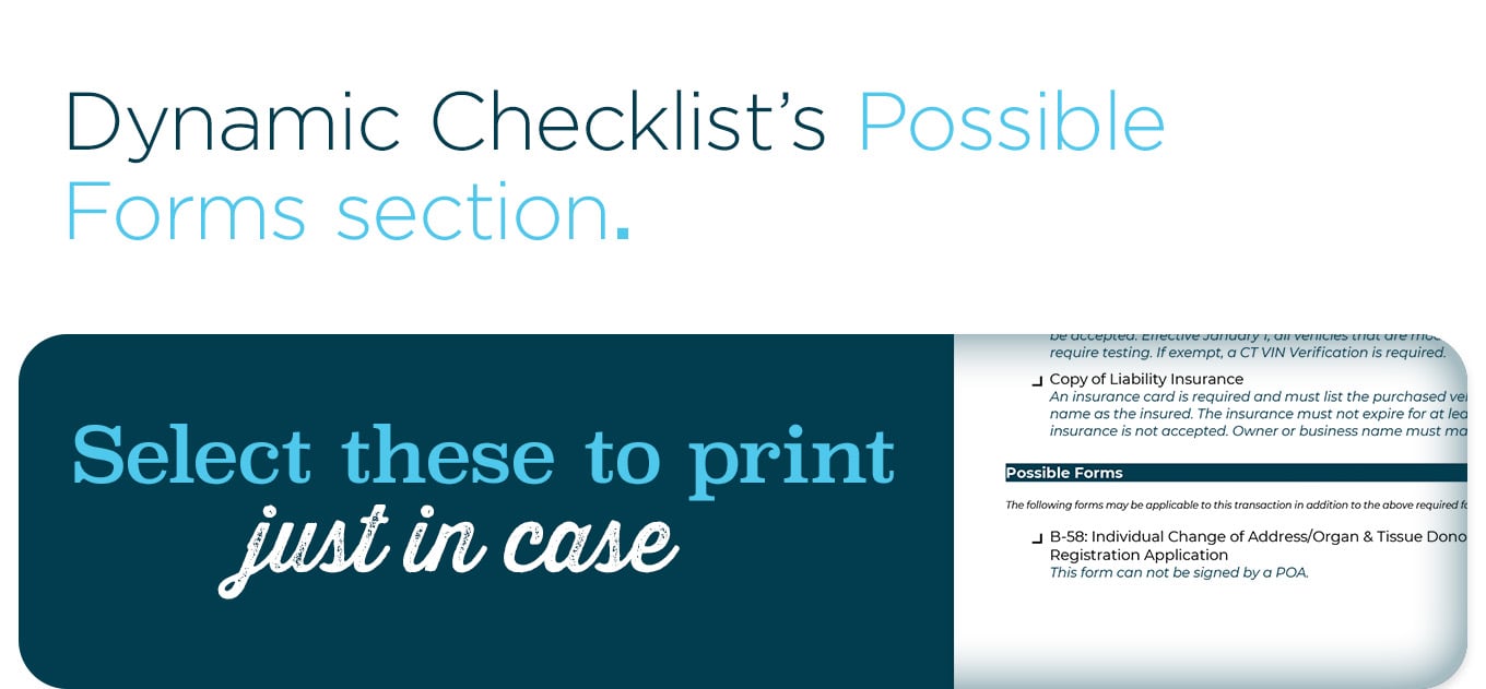 Dynamic Checklist’s Possible Forms section.