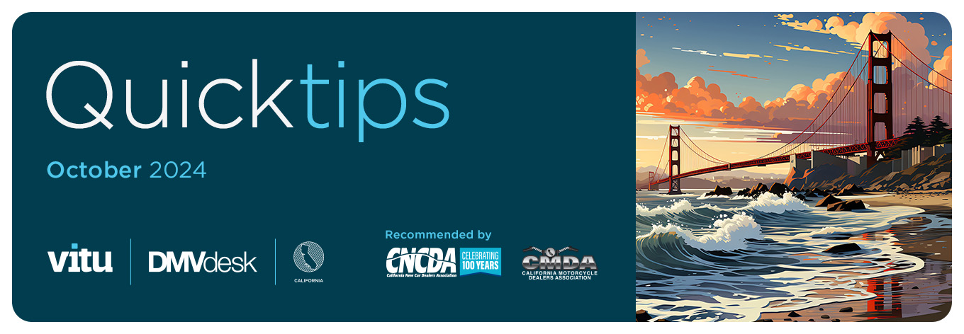 DMVdesk Quick Tips, October 2024