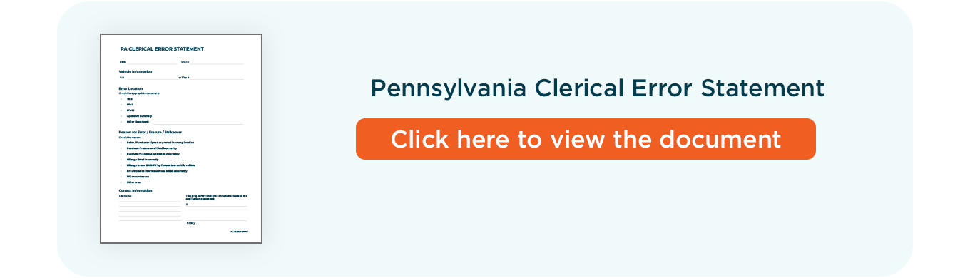 Pennsylvania Clerical Error Statement.