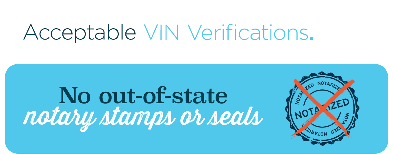 Acceptable VIN Verifications.