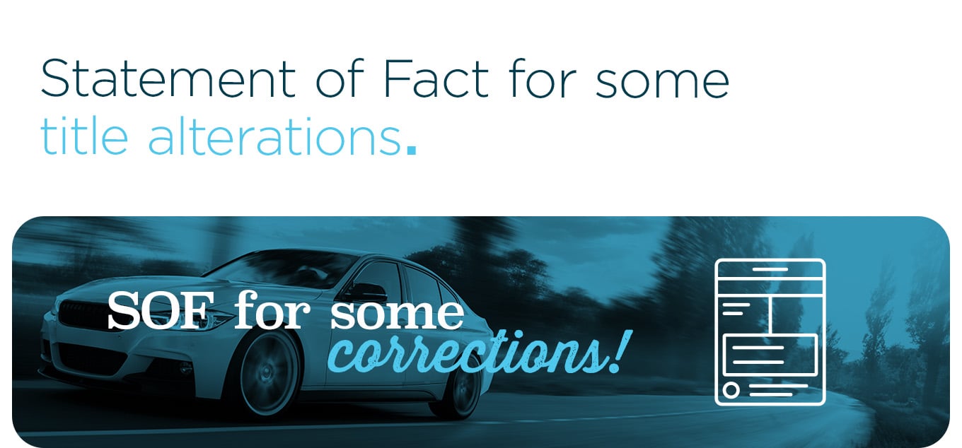 Statement of Fact for some title alterations.