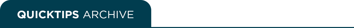 QuickTips Archive